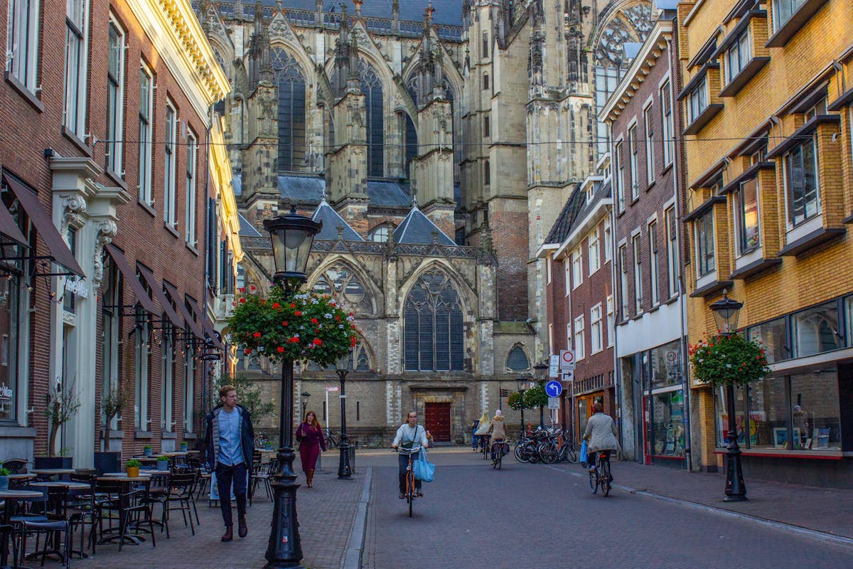 Traditional Amsterdam street with historic architecture