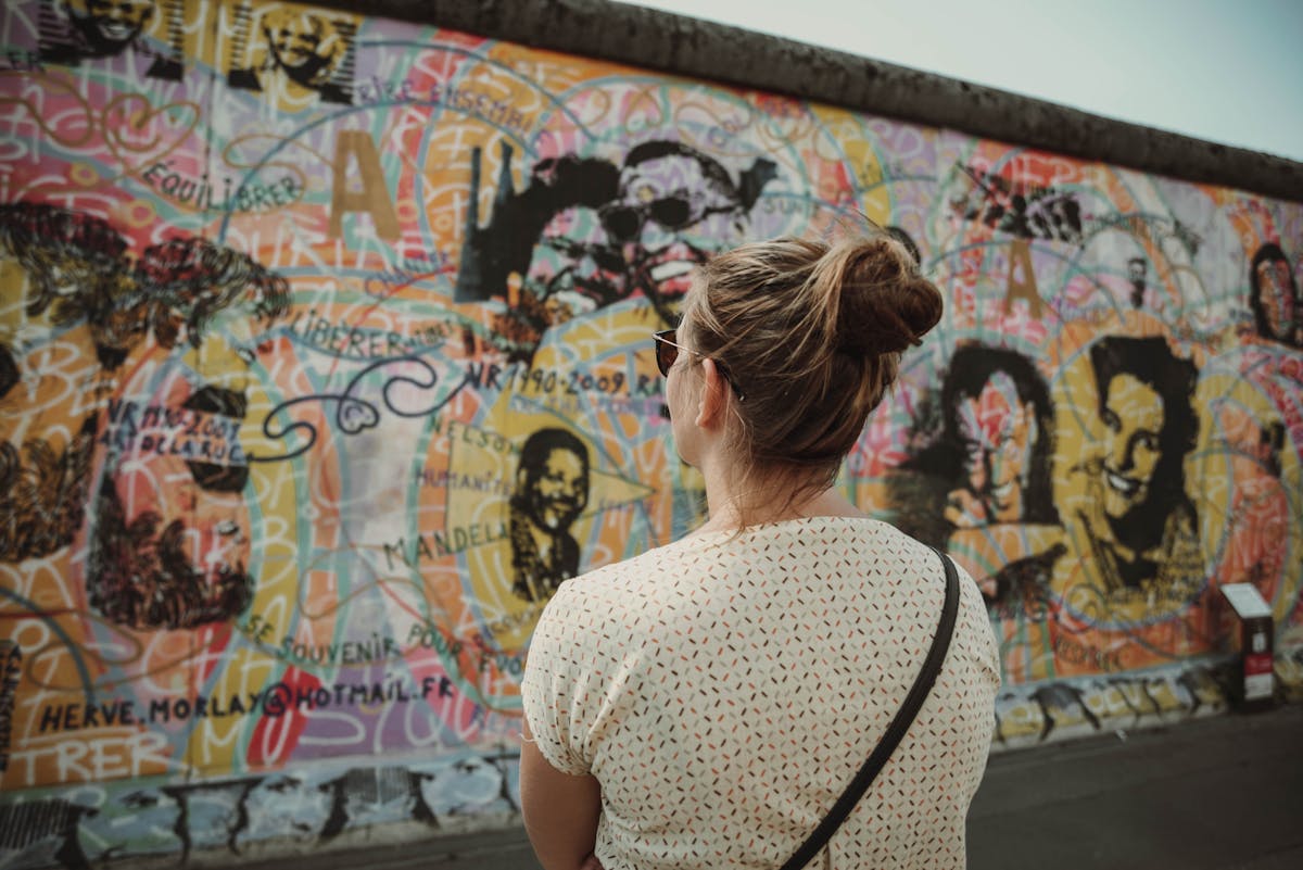 Street art on the Berlin Wall at East Side Gallery