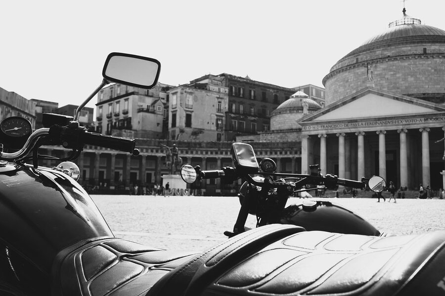 Piazza Plebiscito with Basilica of San Francesco di Paola in Naples Italy