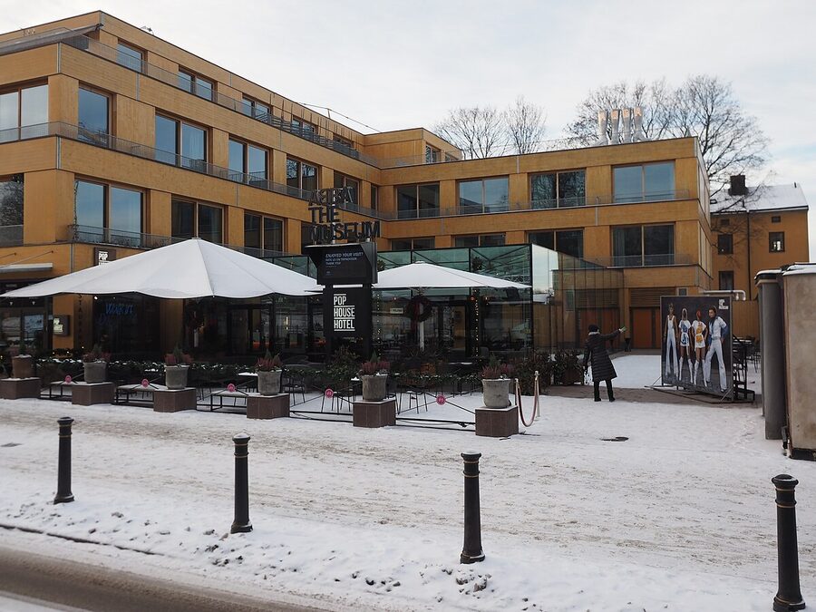 Entrance to ABBA The Museum in Stockholm Sweden