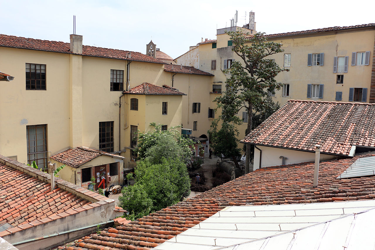 Courtyard of the Galleria dell Accademia museum in Florence Italy