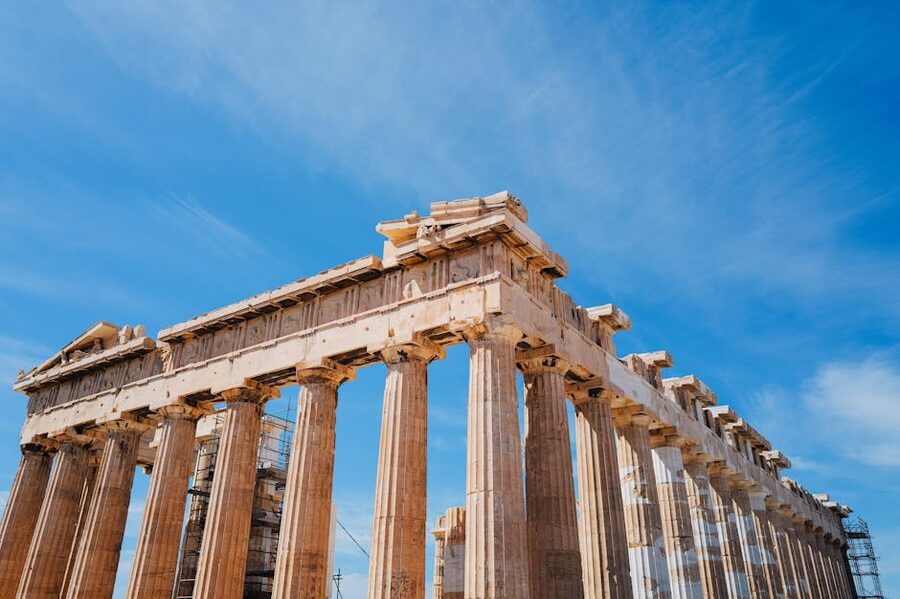 Parthenon Athens under blue sky
