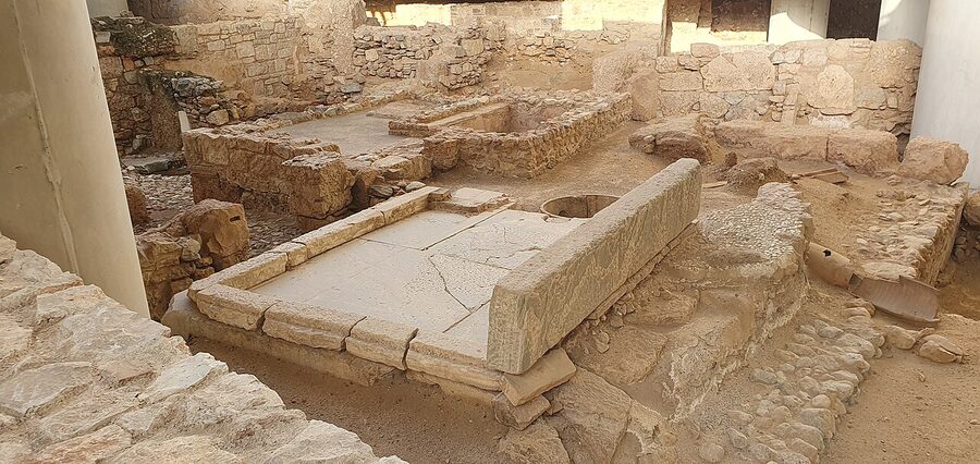 Acropolis Museum excavation visible through glass floor