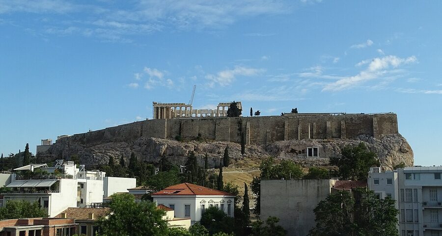 Acropolis view from Acropolis Museum