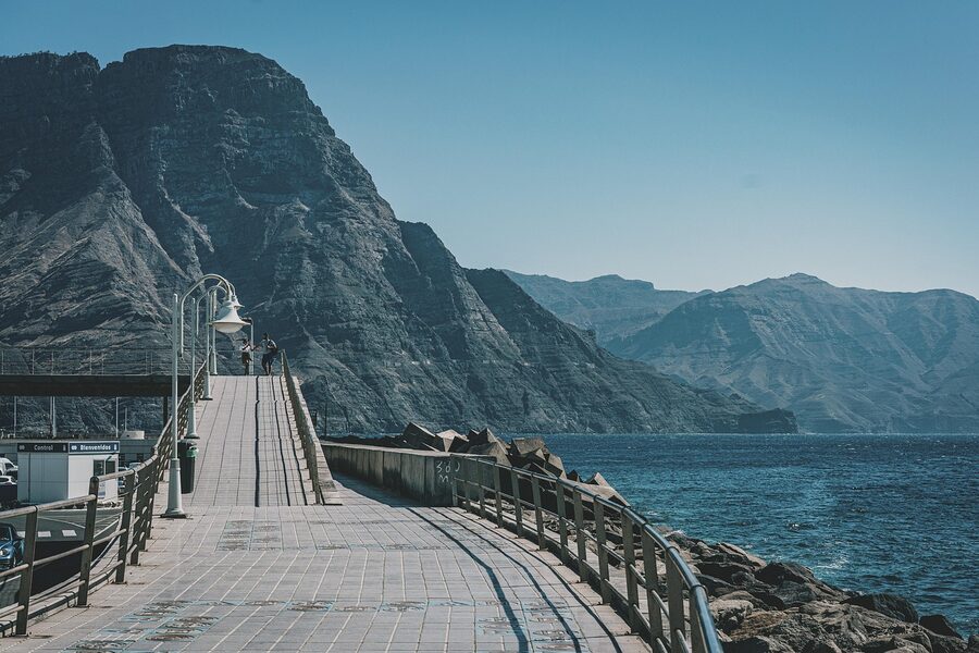Seaside promenade in Agaete with ocean view Gran Canaria