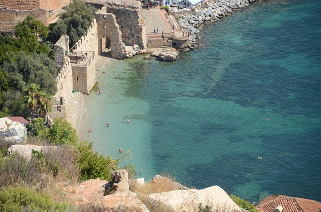 Blue Mediterranean waters along the Alanya coast