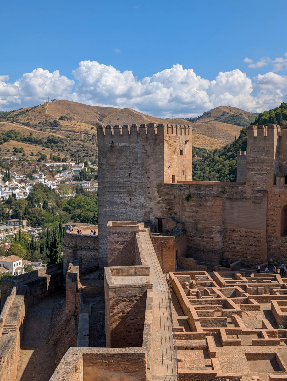 Panoramic view of the Alhambra fortress with the city of Granada beyond