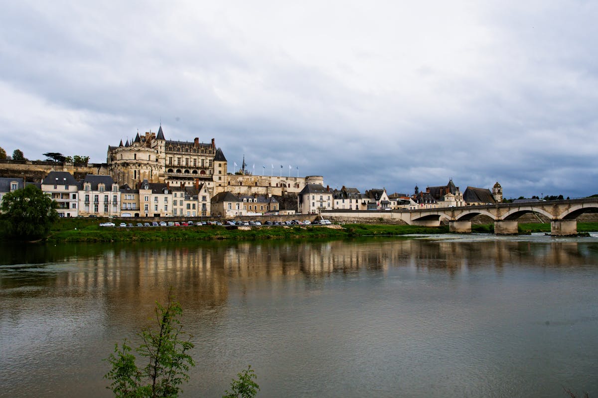 Château d'Amboise overlooking the Loire River with historic bridge