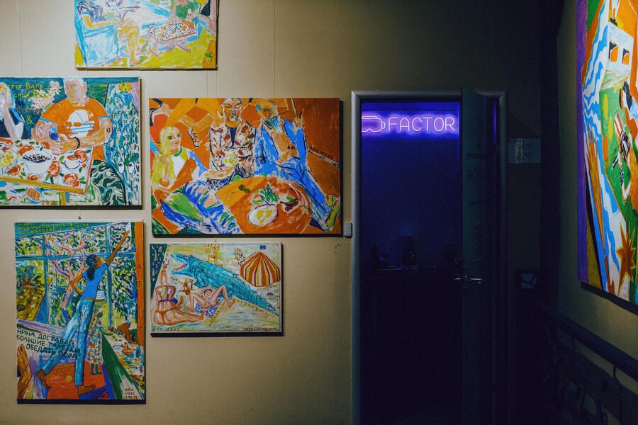 Red neon installation gallery