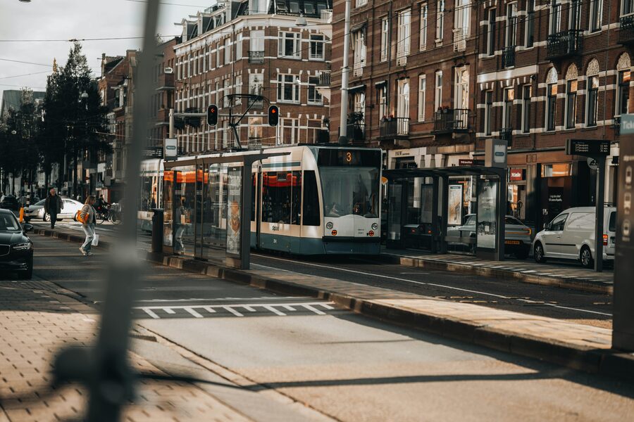Amsterdam landmark tourists