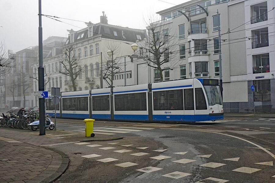 Modern GVB Amsterdam tram