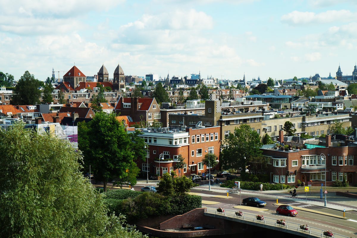 Panoramic view of Amsterdam city center