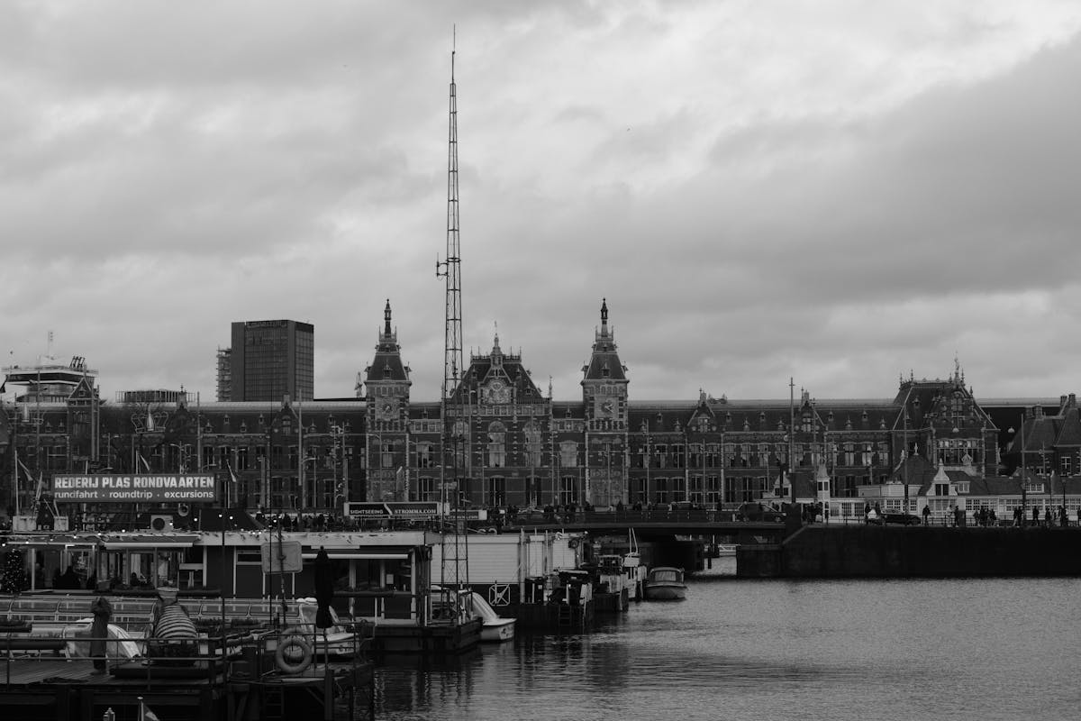 Ferry crossing the IJ river in Amsterdam