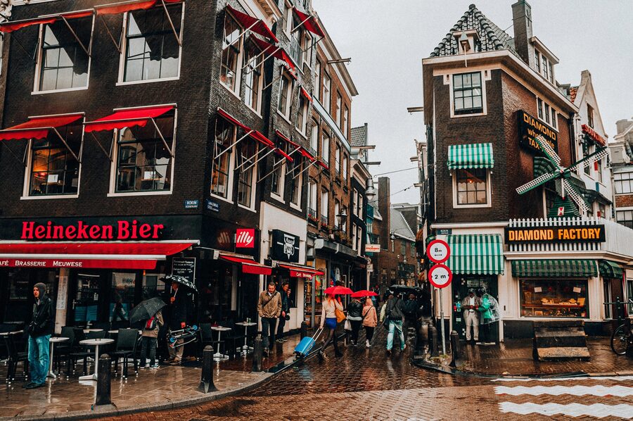 Amsterdam canal at dusk