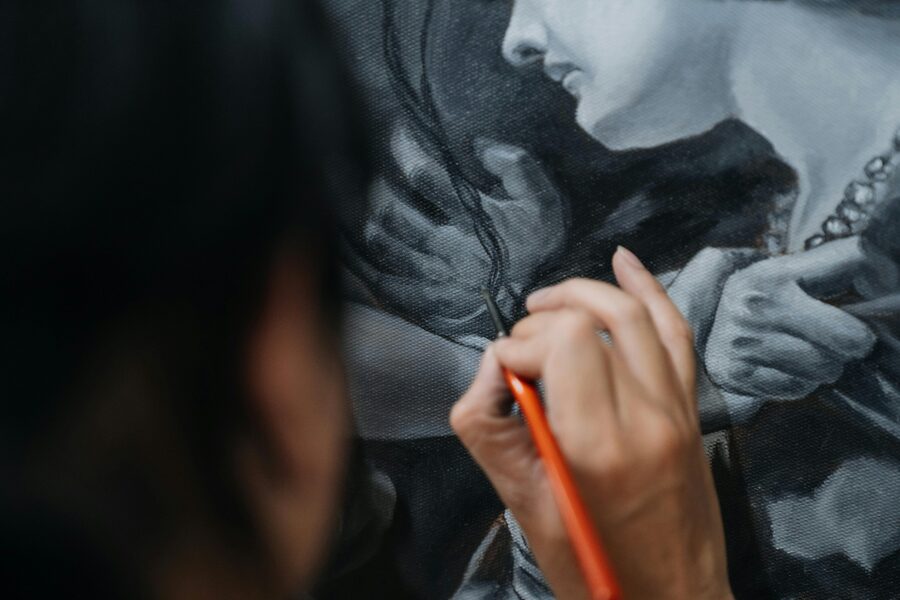 Painting detail close-up