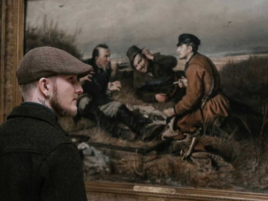 Artist studio with paints