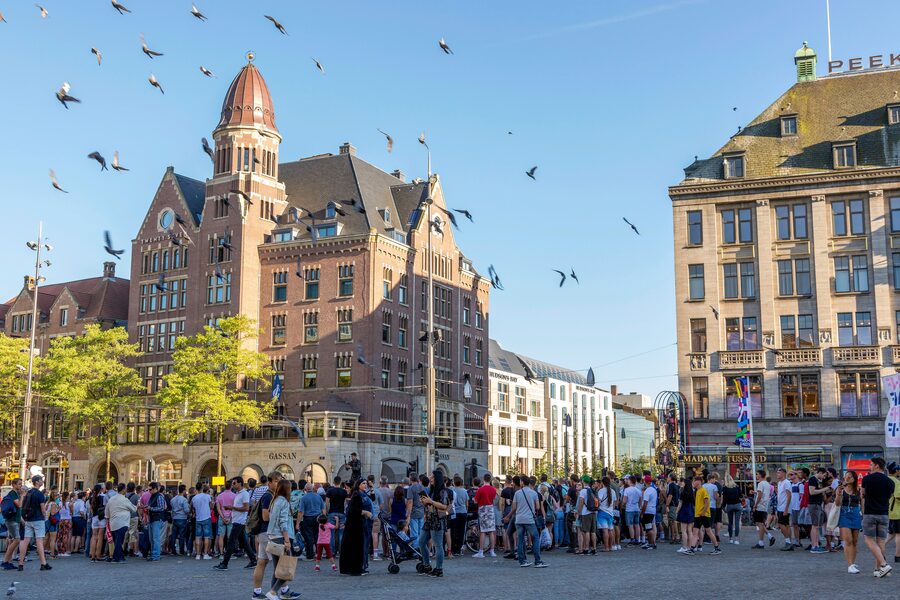Amsterdam canal houses facades
