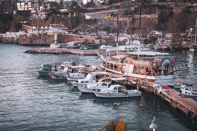 Boats docked at Kaleici harbour in Antalya