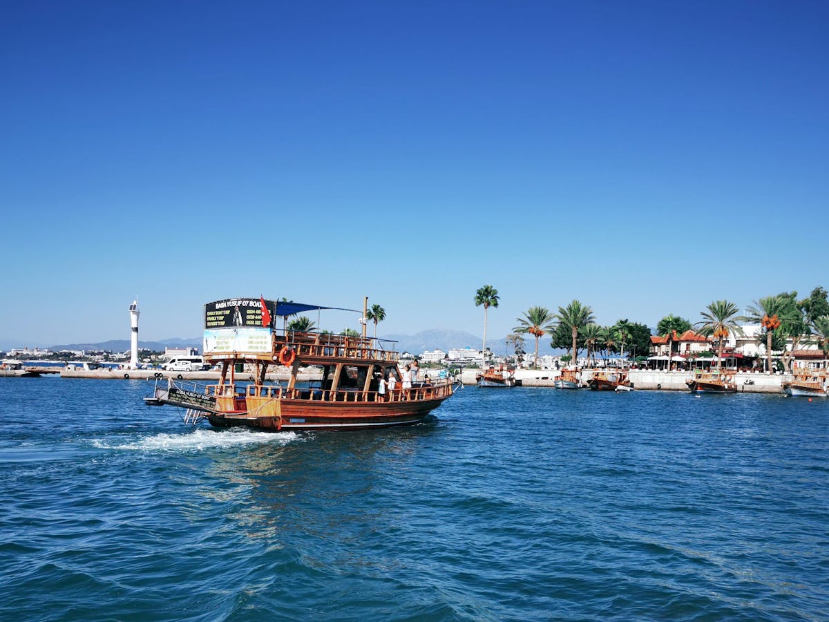 Traditional tour boats at Antalya harbour