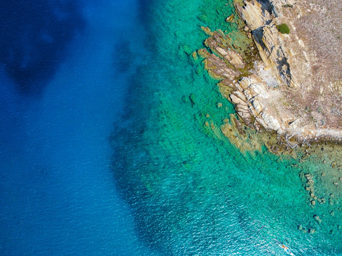 Aerial view of turquoise coast near Antalya