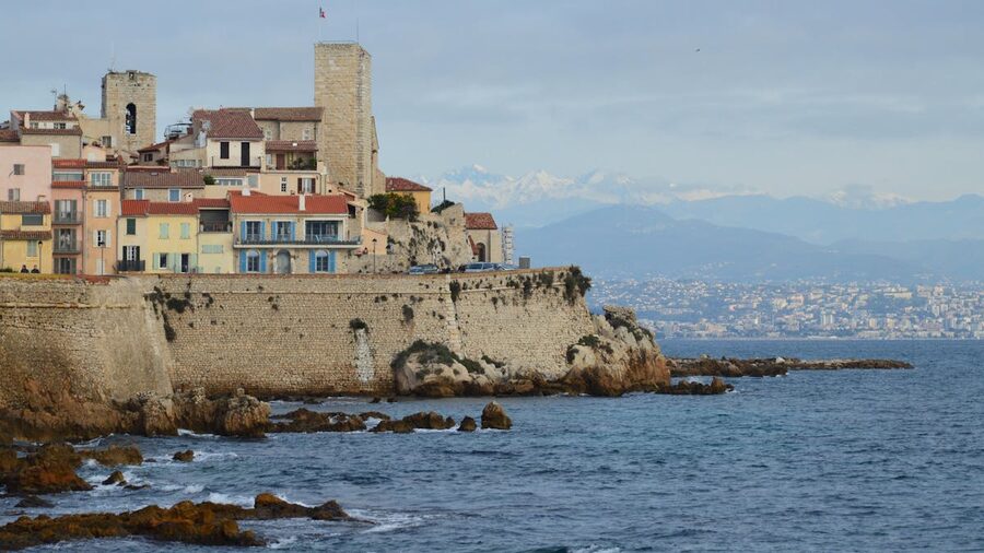 Antibes historic fortifications overlooking the Mediterranean Sea