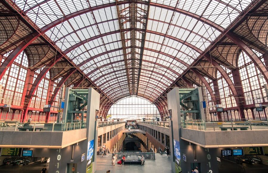 Antwerp Central Station interior arches