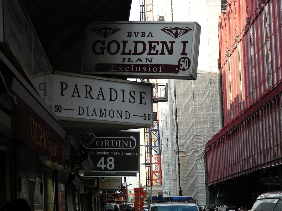 Diamond district shops in Antwerp