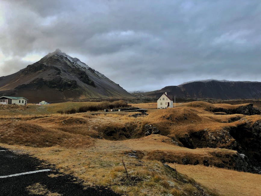 House near mountain in Arnarstapi Iceland