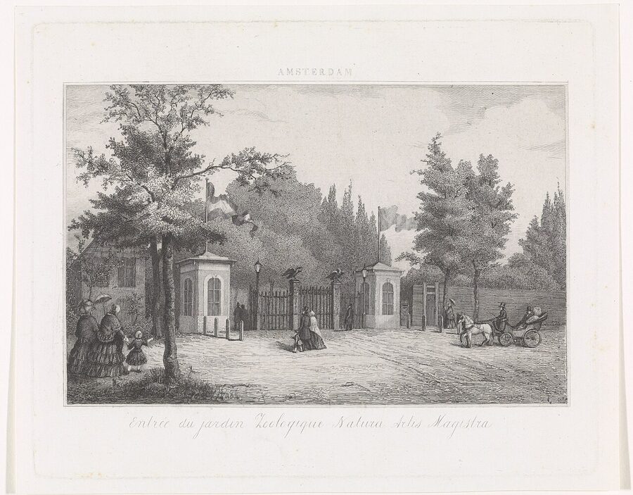 Historic engraving of ARTIS entrance Natura Artis Magistra