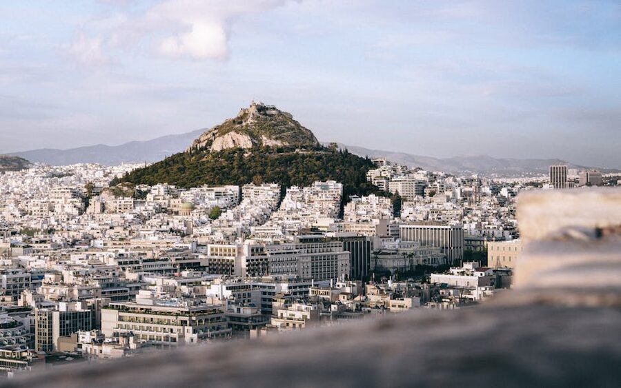 Athens cityscape with Mount Lycabettus