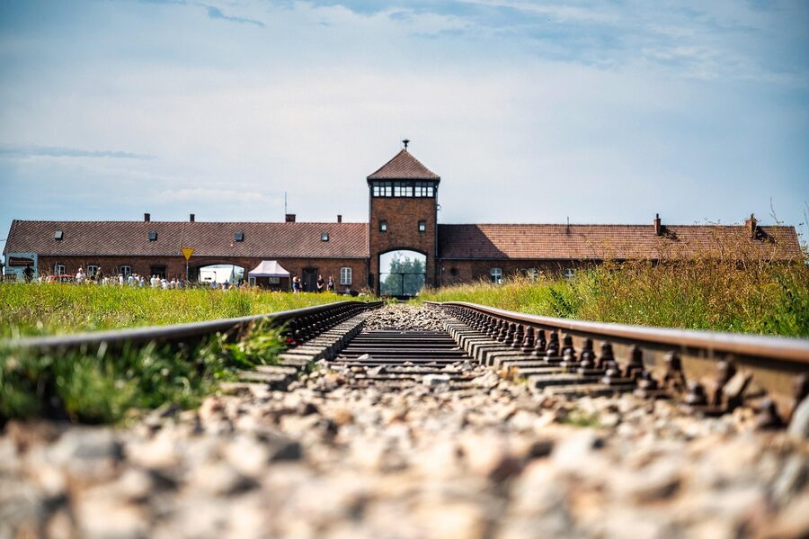 Brick buildings at Auschwitz Birkenau