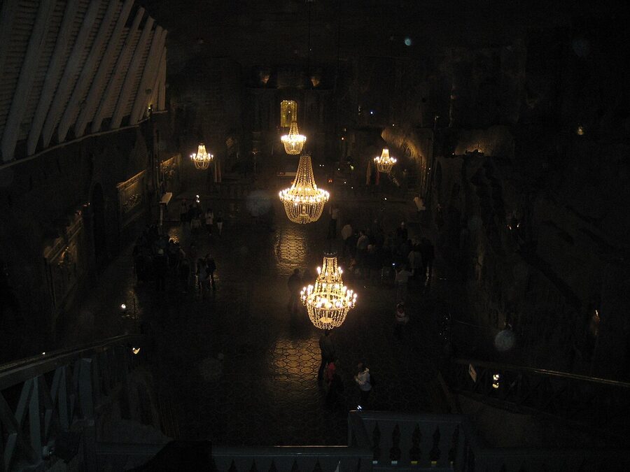 St Kinga Chapel altar carved entirely from rock salt at Wieliczka