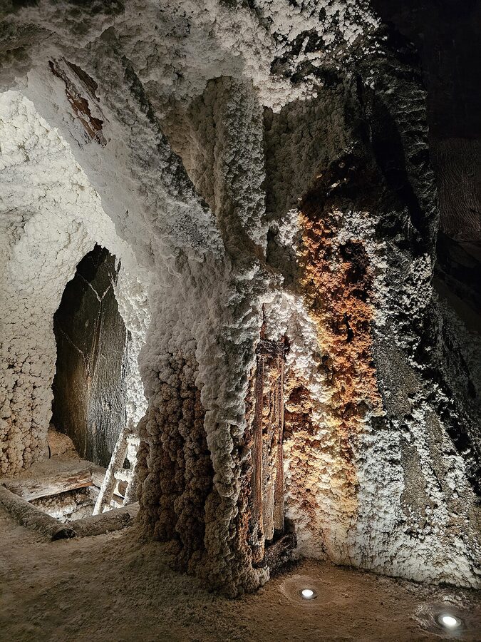 A wide cavern inside Wieliczka Salt Mine