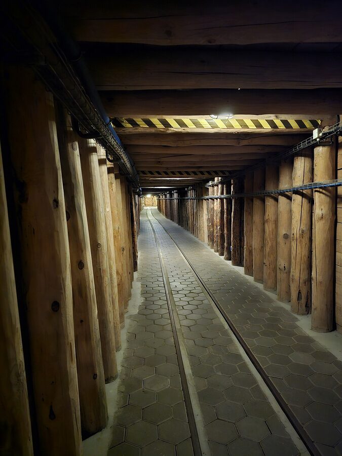 A wide chamber inside Wieliczka Salt Mine