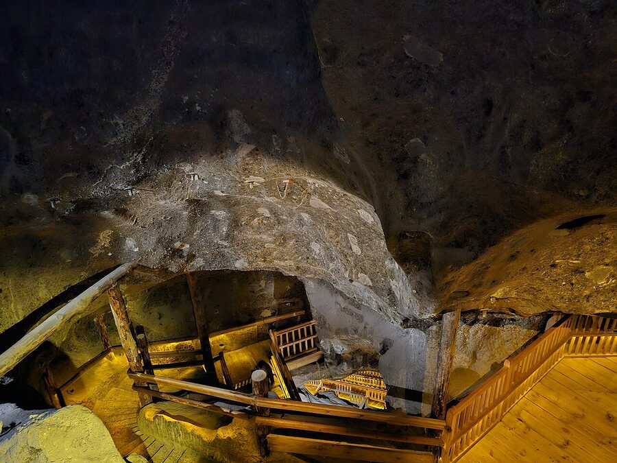 Salt-carved figures depicting miners at Wieliczka
