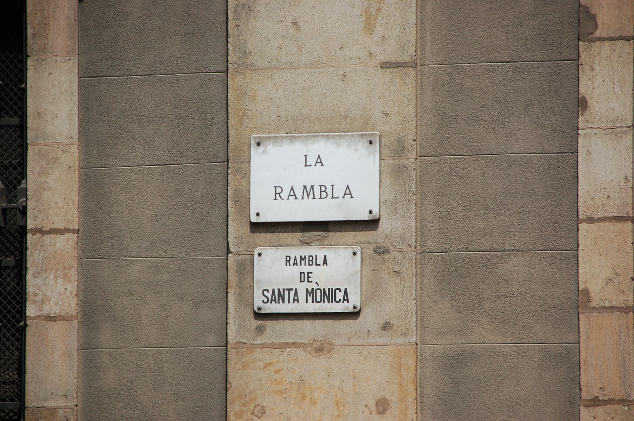 La Rambla Barcelona tree-lined pedestrian boulevard