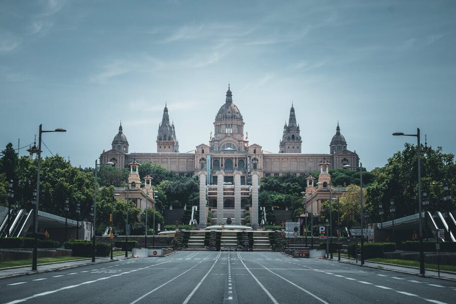 Palau Nacional in Barcelona Montjuic with grand architecture