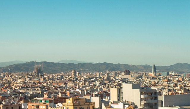 Barcelona panoramic view from Montjuic hill