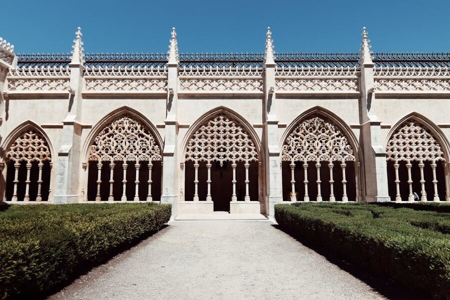 Gothic arches at Batalha Monastery Portugal