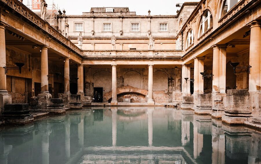 Bath medieval stone columns