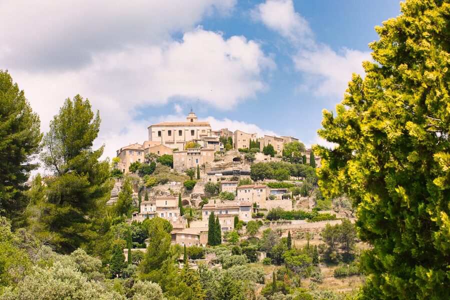 Medieval stone architecture in the hilltop village of Gordes in Provence France