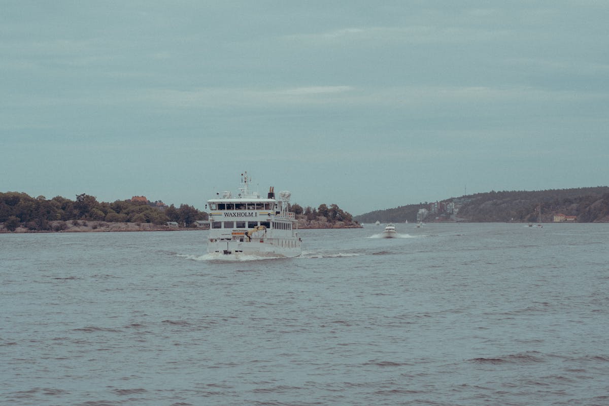 Passenger ferry Waxholm I cruising through Stockholm archipelago waters
