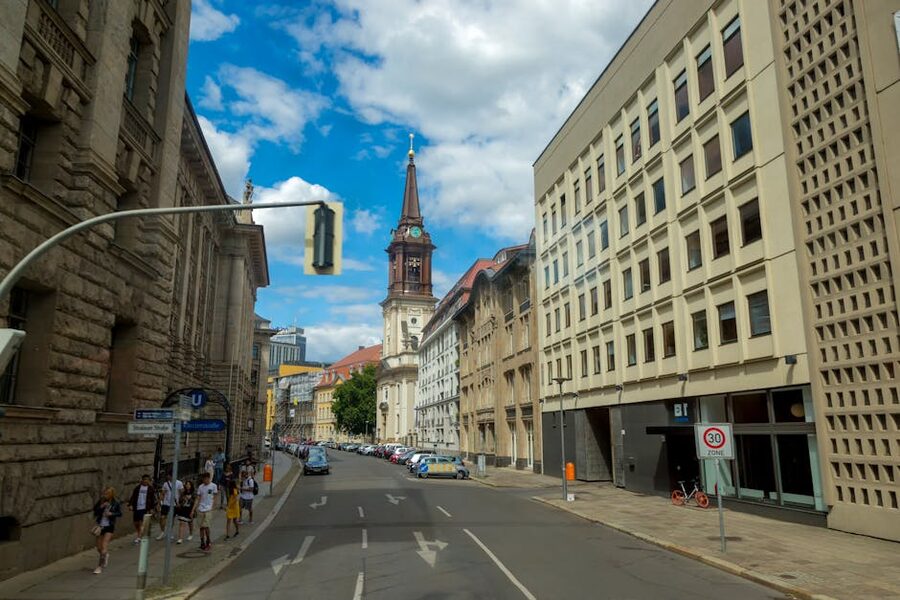 Berlin street near St Marys Church Mitte