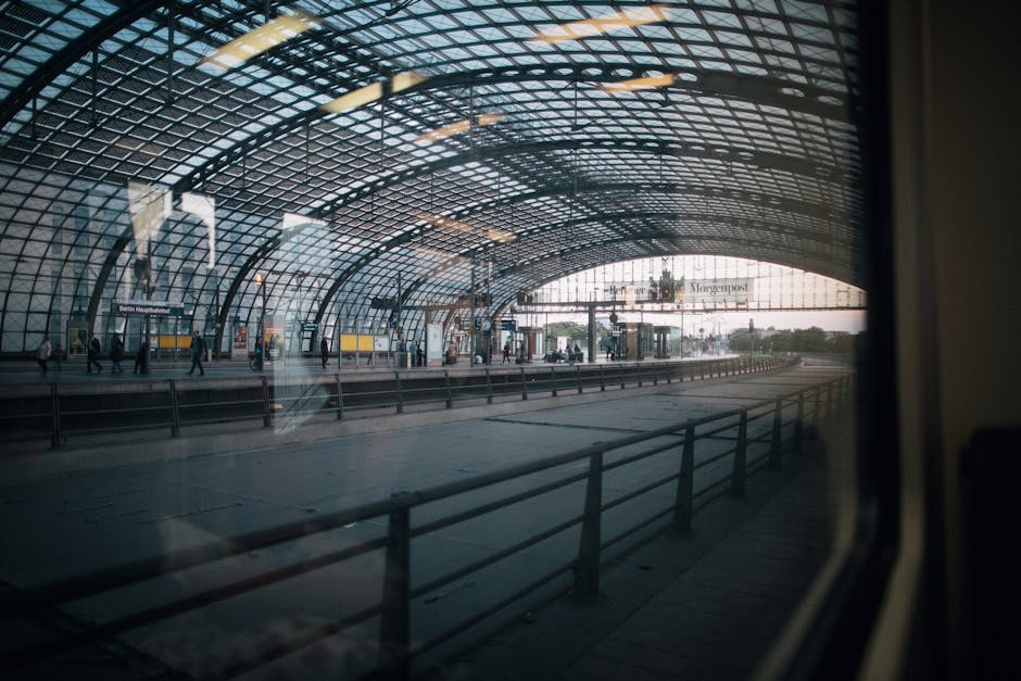 Train station platform in Berlin Germany