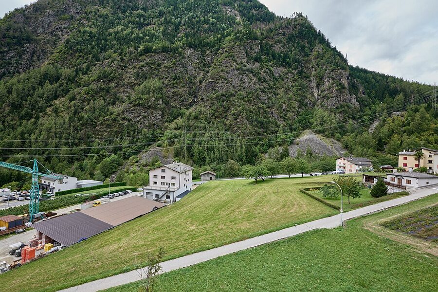 View from Bernina railway in Brusio spiral