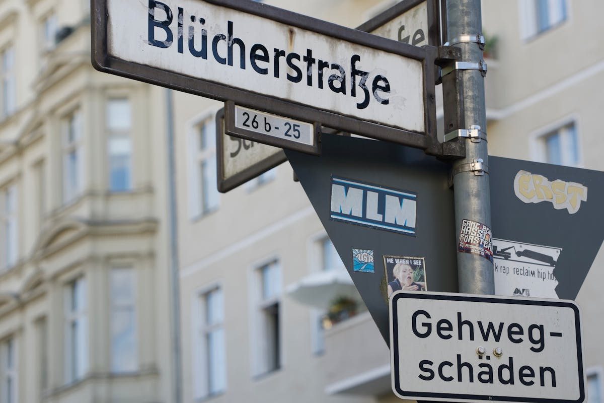 Street signs in Berlin Germany