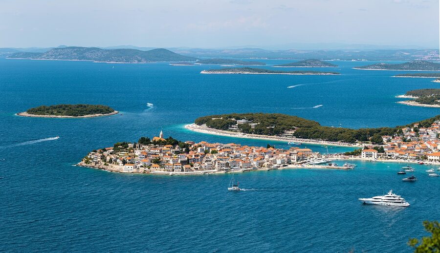 Small Croatian island town on the coast