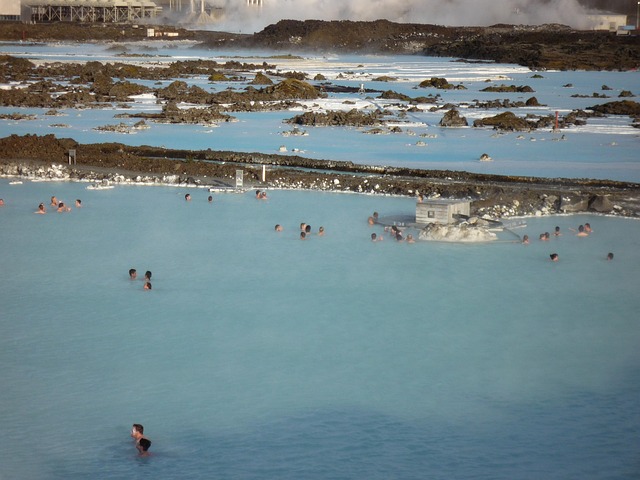 Close-up of the milky blue geothermal waters at Iceland's Blue Lagoon