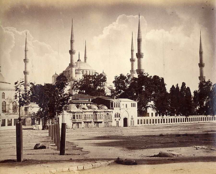 Historical photograph of Sultan Ahmed Mosque by Abdullah Freres