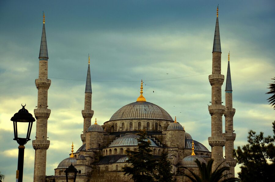 Blue Mosque minaret silhouette